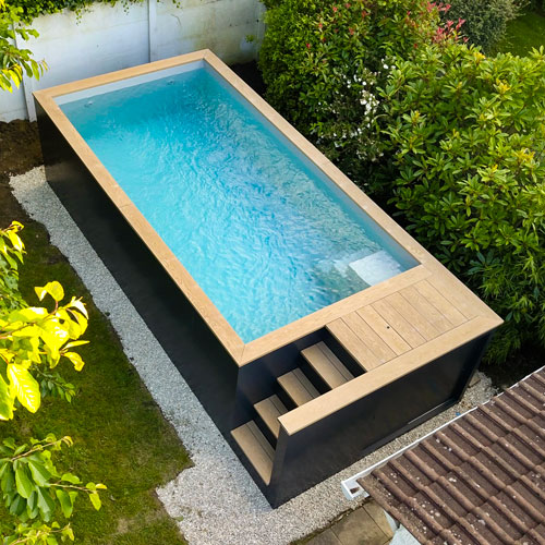 piscine container inox hors-sol