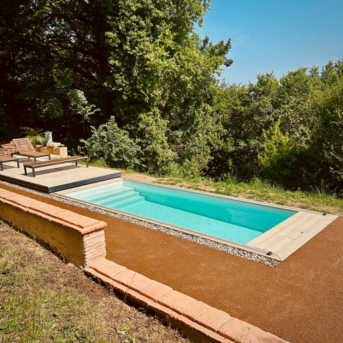 Piscine container inox enterrée Traditionnelle avec filtration déportée traditionnelle